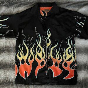 Vintage Flame Shirt - Guy Fieri Style Bowling Shirt